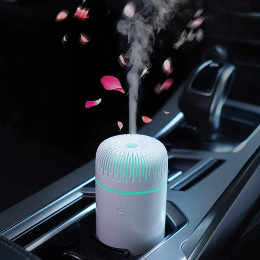 Car Diffuser Humidifier Aromatherapy Essential Oil Diffuser USB Cool Mist Mini Portable Diffuser for Car Home Office Bedroom White